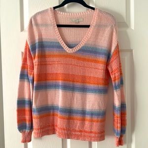 Loft Multi-Color V-Neck Sweater